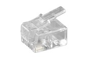 Netwerk - kabel - Pro RJ11 modulaire stekker voor platte kabel 4 pol. - Transparent - 4051366502505