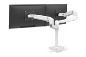 Monitorbevestiging - Ergotron LX Dual Stacking ARM (white) with Low-Profile Top-Mount Klem - 45-610-216