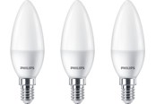 Armaturen & Lampen - Philips LED spot Candle 5W/827 (40W) Frosted 3-pack E14 - 929002968433