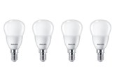 Armaturen & Lampen - Philips LED spot Mini-ball 5W/827 (40W) Frosted 4-pack E14 - 929002969640