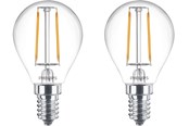 Armaturen & Lampen - Philips LED spot Classic Mini-ball 2W/827 (25W) Clear 2-pack E14 - 929001238698