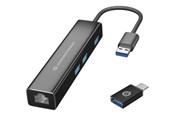 USB hub - Conceptronic DONN07BA - hub - 3 poorten USB hub - 3 - Zwart - DONN07BA