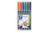 Schrijf- en tekengerei - Staedtler Universele pen Lumocolor perm F 6 stuks - 318 WP6