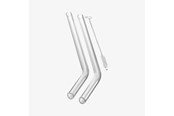 Keuken accessoires - GEFU Glazen rietjes, FUTURE, 4 st. met crack en schoonmaakborstel - G12704