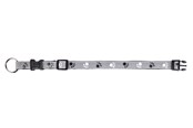 Honden - Trixie Zilver Reflect Halsband XS–S: 22–35 cm/15 mm black/silver Grijs - TX12221
