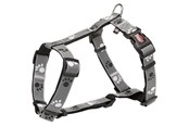 Honden - Trixie Zilver Reflect H-harness M–L: 50–75 cm/25 mm black/silver Grijs - TX12233