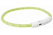 Honden - Trixie Flash Light Ring USB Illuminated Dog Safety Collar Green Size M-L 7mm 45cm - TX12701
