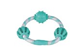 Honden - Trixie Denta Fun Rope ring with balls Munt flav. Rubber ø 20 cm/ø 5 cm - TX33704