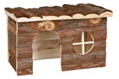 Knaagdieren - Trixie Natural Bark Wood House Jerrik Small Animals Large Hamsters Degus 28x16x18cm - TX62182