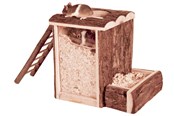 Knaagdieren - Trixie Play and Burrow Tower Bark Wood Small Animals 20x20x16cm - TX62001