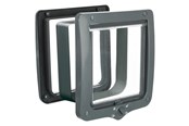 Katten - Trixie 4-Way cat flap XXL with tunnel 24 × 28 cm Grijs - TX44242