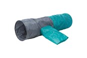 Katten - Trixie Playing tunnel with 4 entrances plush ø 30 × 115 cm dark grey/petrol - TX4302