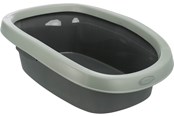 Katten - Trixie Carlo cat litter tray with rim 38 × 17 × 58 cm anthracite/grey-green - TX40212