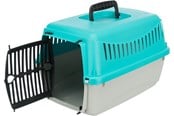 Honden - Trixie Capri transport box XXS: 26 × 25 × 39 cm light grey/turquoise - TX39803