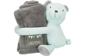 Honden - Trixie Junior knuffelset deken/beer pluche 75 × 50 cm grijs/mint - TX37110