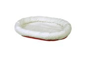Honden - Trixie Bed rond 47 × 38 cm wolwit/rood - TX28631