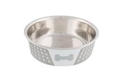 Honden - Trixie Bowl stainless steel/silicone 1.4 l/ø 21 cm white/grey - TX25257