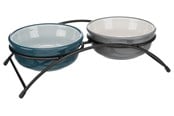 Honden - Trixie Keramische Kommenset met Metalen Standaard 2x 0,25L - TX24535