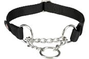 Honden - Trixie Premium semi-choke M–L: 35–50 cm/20 mm Zwart - TX202801