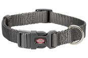 Honden - Trixie Premium Halsband S: 25–40 cm/15 mm graphite - TX202216