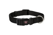 Honden - Trixie Premium Halsband S: 25–40 cm/15 mm Zwart - TX20221
