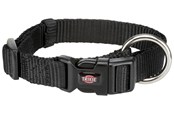 Honden - Trixie Premium Halsband S–M: 30–45 cm/15 mm Zwart - TX201501