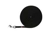 Honden - Trixie Tracking leash rubberised S–M: 15 m/15 mm Zwart - TX19788
