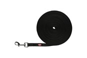 Honden - Trixie Tracking leash rubberised S–M: 10 m/15 mm Zwart - TX19787