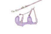 Honden - Trixie Junior Puppy Zacht Tuigje met Lijn Lichtlila Maat S-M Buikomvang 26-34cm - TX15564