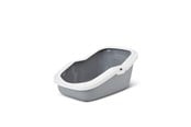 Katten - Savic Aseo Kattenbak met hoge achterkant 56x39x27.5cm Grijs - K0204K