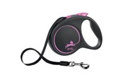Honden - Flexi Zwart Design L leash 5 m 50 kg Roze - H78016P