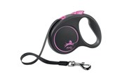 Honden - Flexi Zwart Design s leash 5 m 15 kg Roze - 4000498033913