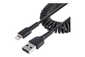 Beelscherm- en tv-kabel - StarTech.com Coiled Apple Lightning to USB Cable for iPhone iPod iPad - 50cm - RUSB2ALT50CMBC