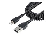 Beelscherm- en tv-kabel - StarTech.com Coiled Apple Lightning Aan USB Cable for iPhone iPod iPad - 100cm - RUSB2ALT1MBC
