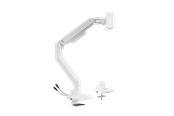 Monitorbevestiging - DUTZO Monitor arm voor 1 monitor (tot 49") - Heavy Duty met USB A & C-poorten - Wit - MMAHDW-1