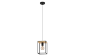 Lampen - EGLO LIBERTAD hanglamp, zwart, bruin - 99795