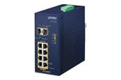 Switch - PLANET IGS-1020PTF Industrial 8-Port 10/100/1000T 802.3at PoE + 2-Port 100/1000X SFP Ethernet - IGS-1020PTF