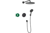 Douche- en montageaccessoires - Hansgrohe Croma 280 shower system 1jet with Ecostat S matte black - 27961670