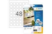Papier, fotopapier en etiketten - HERMA Labels A4 Ø 30 mm Round White 1200pc - 10915