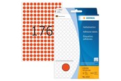 Papier, fotopapier en etiketten - HERMA 2212 Multi-purpose labels / colour dots Ø 8 mm round red permanent adhesion for hand lettering - 2212