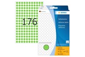 Papier, fotopapier en etiketten - HERMA 2215 Multi-purpose labels / colour dots Ø 8 mm round green permanent adhesion for hand lettering - 2215