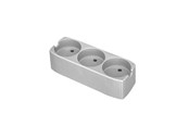 Schakeleenheden - Gripo Socket with 3 outlets and earth, Grey - 5709119075514