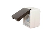 Schakeleenheden - Gripo Socket outlet single IP54, Grey/black - 5709119079840