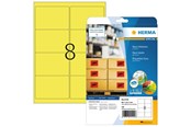 Papier, fotopapier en etiketten - HERMA 5144 / Neon labels A4 99.1 x 67.7 mm luminous yellow permanent adhesion - 5144