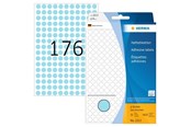 Papier, fotopapier en etiketten - HERMA 2213 Multi-purpose labels / colour dots Ø 8 mm round blue permanent adhesion for hand lettering - 2213
