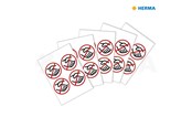 Papier, fotopapier en etiketten - HERMA Information label: Prohibited sign No handshakes Ø 10 cm self-adhesive removable - 12926