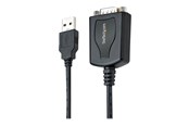 Netwerk-adapter (netwerkkaart, printserver, enz.) - StarTech.com 3ft (1m) USB to Serial Cable with COM Port Retention DB9 Male RS232 to USB Converter - 1P3FPC-USB-SERIAL
