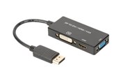 Beelscherm- en tv-kabel - DIGITUS DisplayPort 3in1 Adapter DP/HDMI+DVI+VGA - AK-340418-002-S
