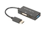 Beelscherm- en tv-kabel - DIGITUS DisplayPort 3in1 Adapter DP/HDMI+DVI+VGA - AK-340418-002-S