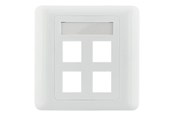 Accessoires - Deltaco VR-228 Flush mount for Keystone 4-Ports White - VR-228